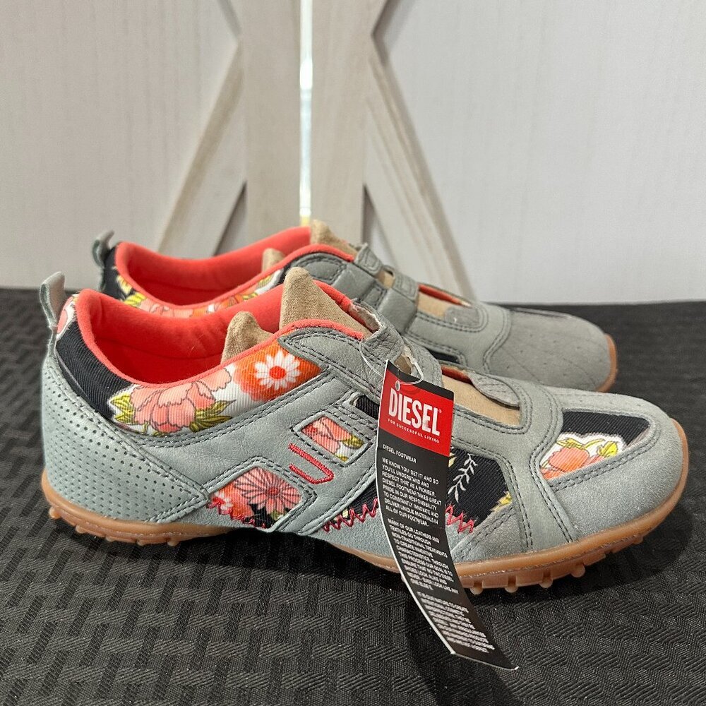 Diesel Y2K Kyushu Sneakers in Vintage Grey Floral